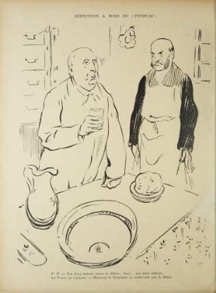 Félix Ier chez Nicolas II. Croquis humoristiques du Voyage du Président de la République