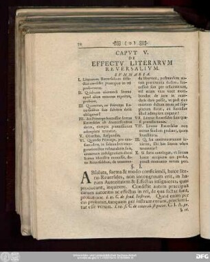 Caput V. De Effectu Literarum Reversalium.