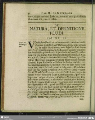 De Natura, Et Definitione Feudi. Caput II.