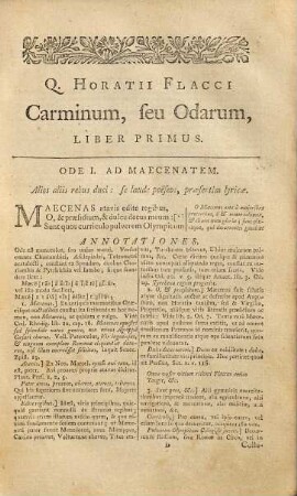 Quinti Horatii Flacci Opera : Huic editioni accessere Vita Horatii cum Dacerii notis, Eiusdem Chronologia Horatiana et Praefatio de Satira Romana