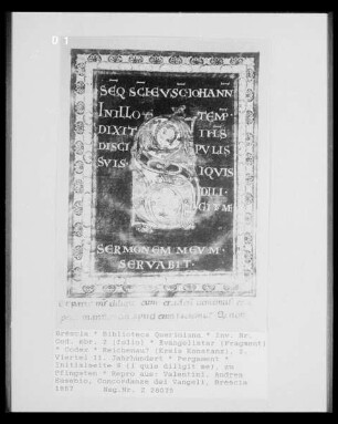 Evangelistar — Initialseite S (i quis diligit me), zu Pfingsten