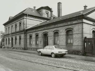 Dresden-Friedrichstadt, Magdeburger Straße. Elbhafen (angelegt 1891-1896), Bahnhof "Hafen" (um 1895)