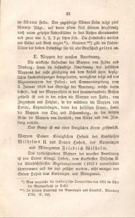 Wappen Seiner Königlichen Hoheit des Kurfürsten Wilhems II. und Seiner Hoheit, des Kurprinzen und Mitregenten Friedrich Wilhelm.