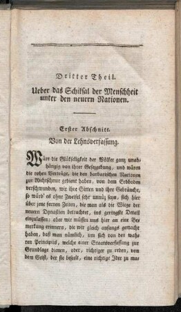 Erster Abschnitt. Von der Lehnsverfassung.