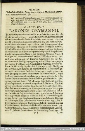 Caput XVIII. Barones Geymannii