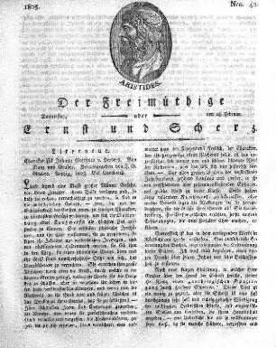 Nro. 42, Donnerstag, den 28. Februar 1805