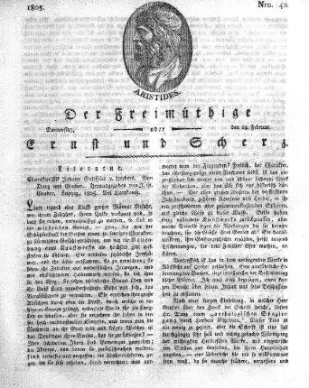 Nro. 42, Donnerstag, den 28. Februar 1805