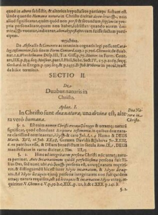 Sectio II. De Duabus naturis in Christo.