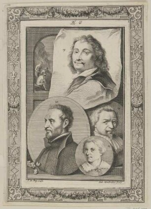 Bildnis des Cornelis van Poelenburg, des Daniel Seghers, des Johannes Torrentius und Pieter de Valck