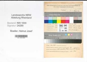 Entnazifizierung Helmut Josef Mueller, geb. 12.05.1898 (Chemiearbeiter)
