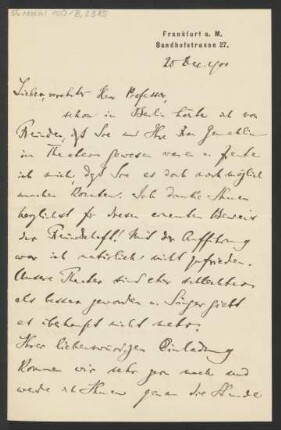 Brief an Karl Klindworth : 20.12.1900