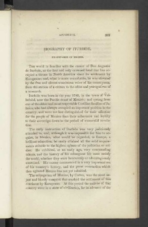 Biography of Iturbide, Ex-Emperor of Mexico