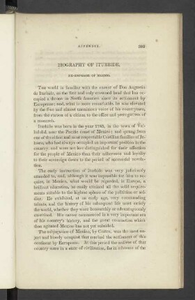 Biography of Iturbide, Ex-Emperor of Mexico