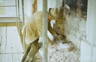 Berlin, Schloss Charlottenburg, Ostflügel, Fensterregulierung Sommer 1980, Gartenseite.