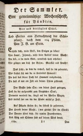 Vier und dreisigstes Stück.