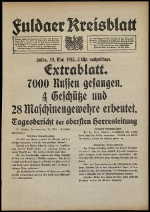 Ausgabe vom Mittwoch, den 19. Mai 1915.