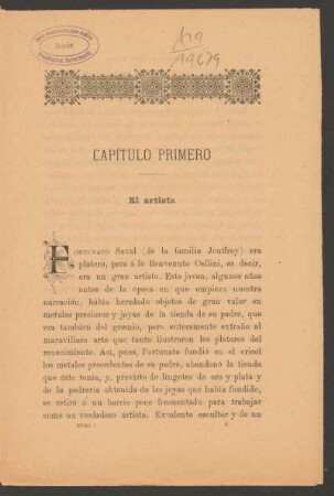 Capítulo primero - El artista - [incompleto]