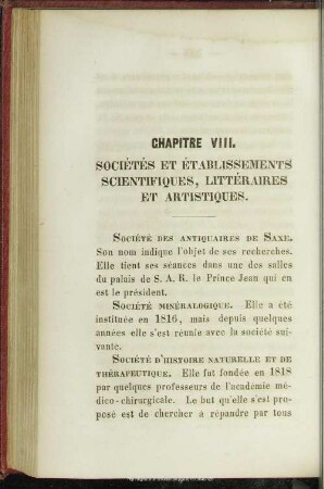 Chapitre VIII. Sociétés et établissements scientifiques, littéraires et artistiques