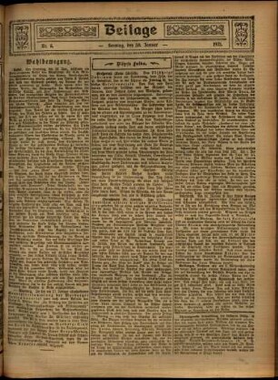 Zweite Ausgabe vom Sonntag, den 30. Januar 1921.
