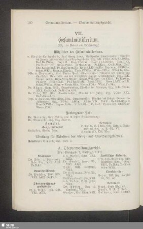 VII. Gesamtministerium
