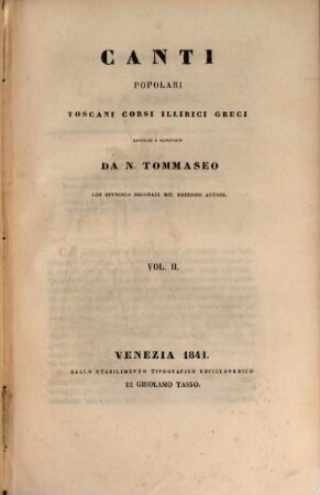 Canti popolari toscani, corsi, illirici, greci, 2