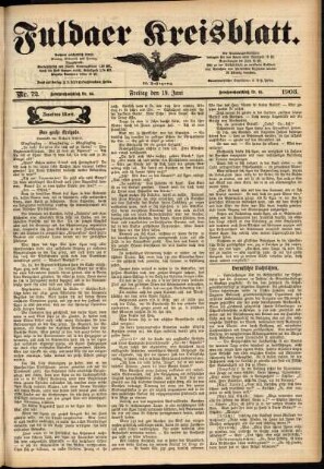 Zweite Ausgabe vom Freitag, den 19. Juni 1903.