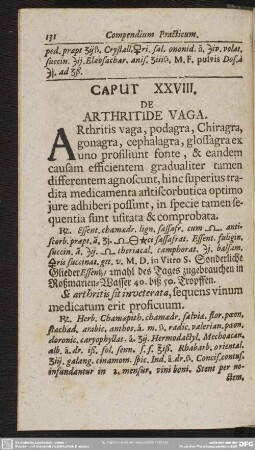 Caput XXVIII. De Arthritide Vaga