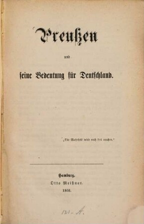 Preussen und seine Bedeutung für Deutschland