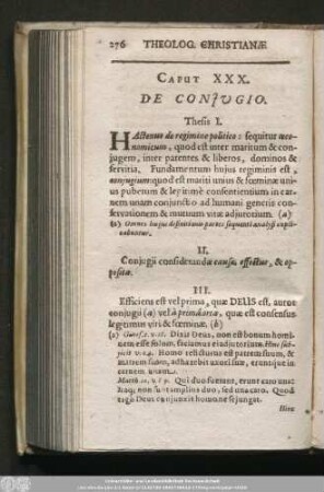 Caput XXX. De Coniugio.