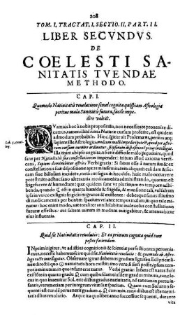 Liber secundus de coelesti sanitatis tuendæ methodo.