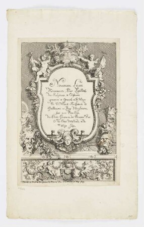 Nouueaux Liure d'Ornements, Pour Lutillitée des Sculpteurs et Orfeures, aus: "Oeuvre du sieur D. Marot, architecte de Guillaume III, roy de la Grande Bretagne"