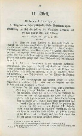 II. Theil. Sicherheitspolizei