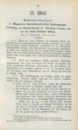 II. Theil. Sicherheitspolizei