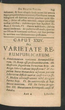 Caput XXIV. De Varietate Rerumpublicarum.