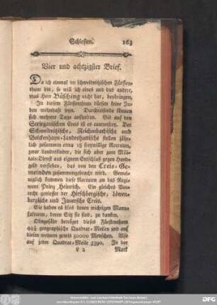 Vier und achtzigster Brief.