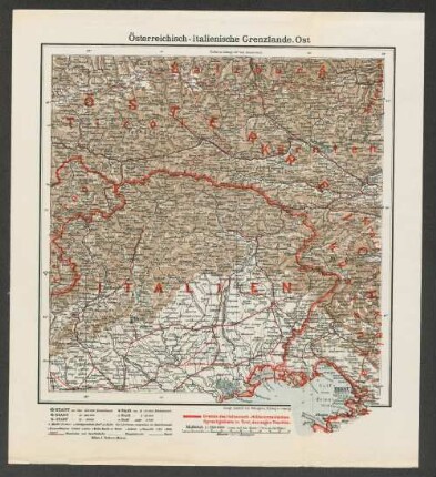 Karte: Österreichisch-italienische Grenzlande. Ost