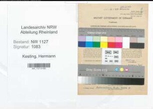 Entnazifizierung Hermann Kesting , geb. 07.08.1912 (Lehrer)