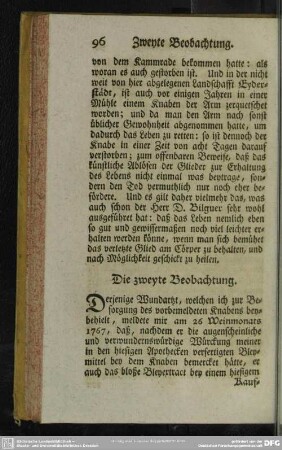 Die zweyte Beobachtung