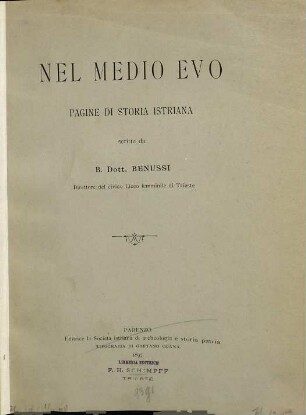 Nel Medio Evo : pagine di storia Istriana