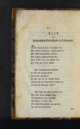 Lied der Helvetischen Gesellschaft in Schinznach.