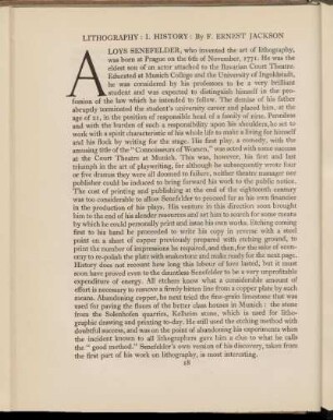 Lithography : I. history