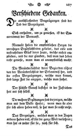 Verschiedene Gedanken