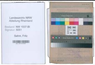 Entnazifizierung Fritz Sahm , geb. 11.06.1908 (Ingenieur)