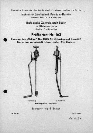 Eimerspritze „Nekton" Nr. 4375 A