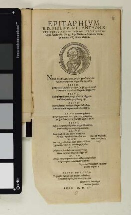 [Holzschnitt]: [Porträt: Philipp Melanchthon]
