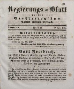 Nr. 14 : 29. Mai 1847