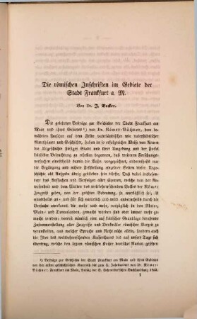 Archiv für Frankfurts Geschichte und Kunst : AFGK. 6. 1854