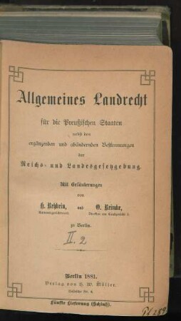 Bd. 4: (Titel 9 - 20 des II. Theils) : nebst den ergänzenden und abändernden Bestimmungen der Reichs- und Landesgesetzgebung