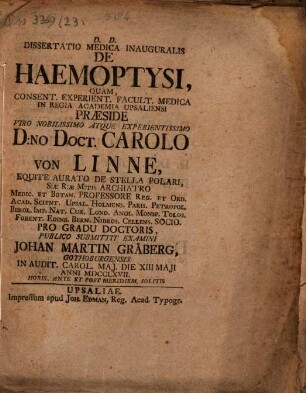 Diss. med. de haemoptysi