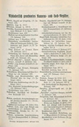 Alphabetisch geordnetes Namens- und Sach-Register